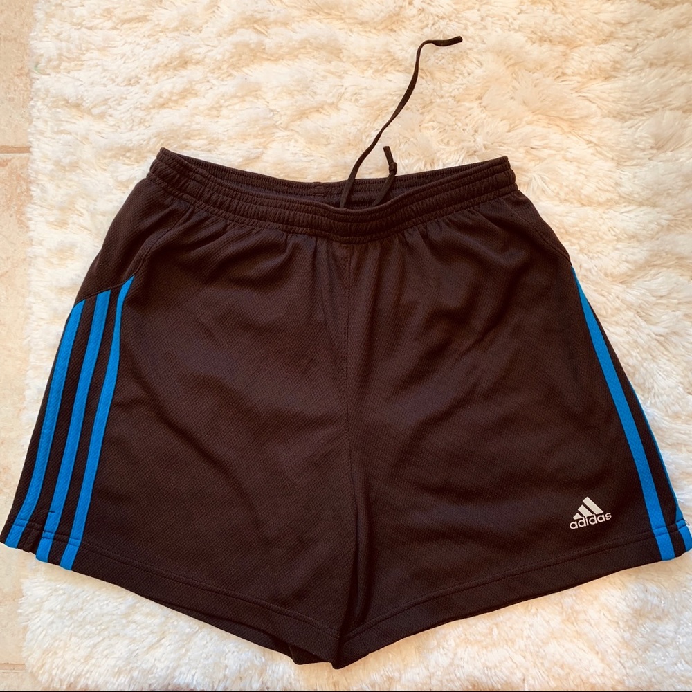 Adidas - Black and blue lined running shorts